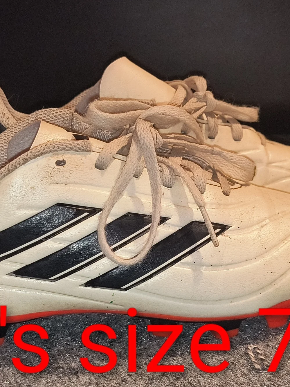 Adidas Men’s White SOCCER cleats with Black Accents